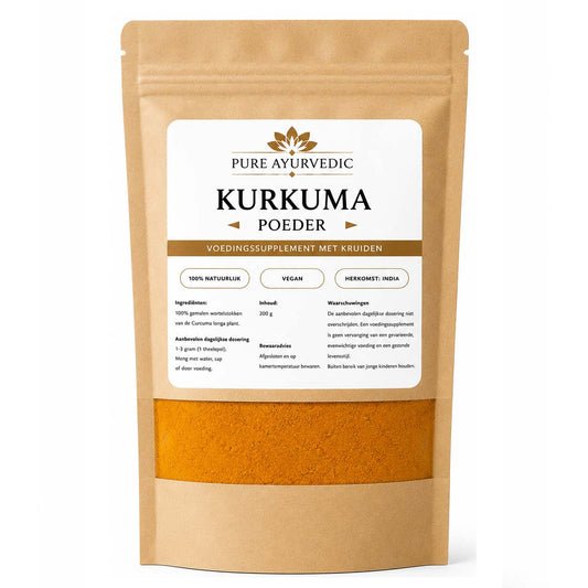 Kurkuma (geelwortel) staat vooral bekend om zijn ontstekingsremmende en krachtige antioxiderende werking. De werkzame stof is curcumine. 